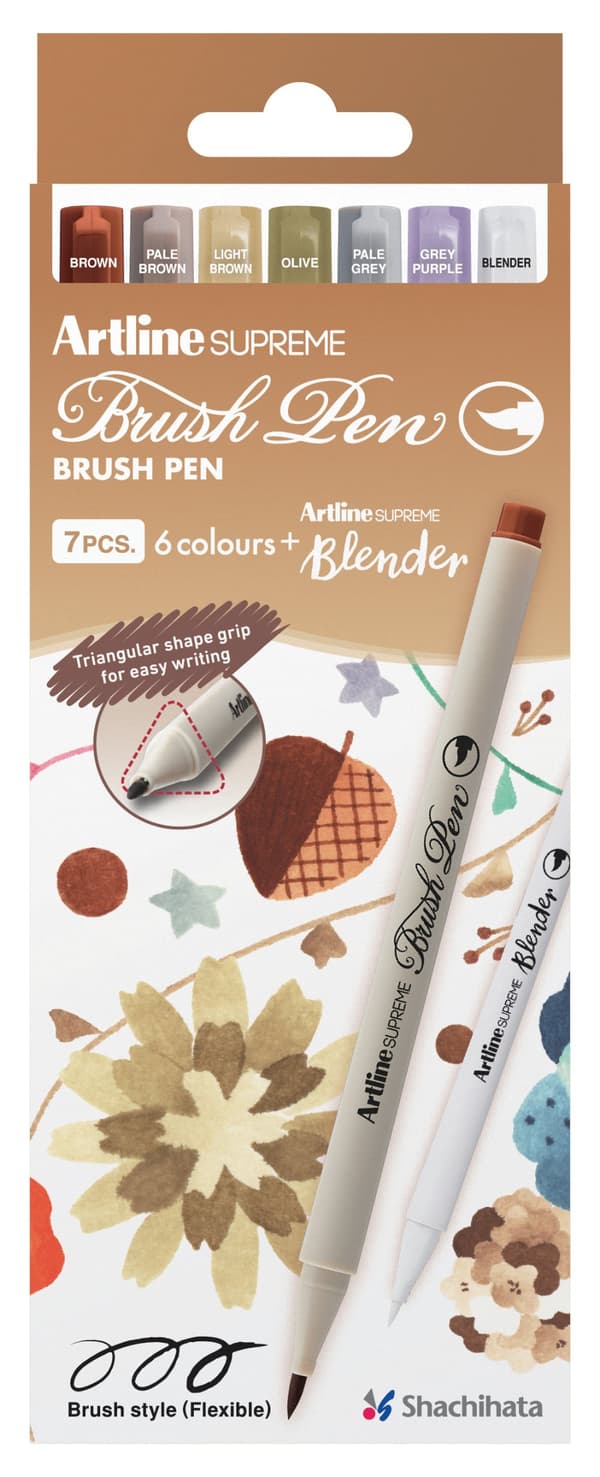 Brushpen Artline Supreme Marker Earth 7-p
