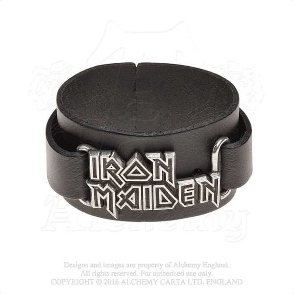 Iron Maiden Leather Wrist Strap: Logo