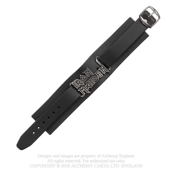 Iron Maiden Leather Wrist Strap: Logo