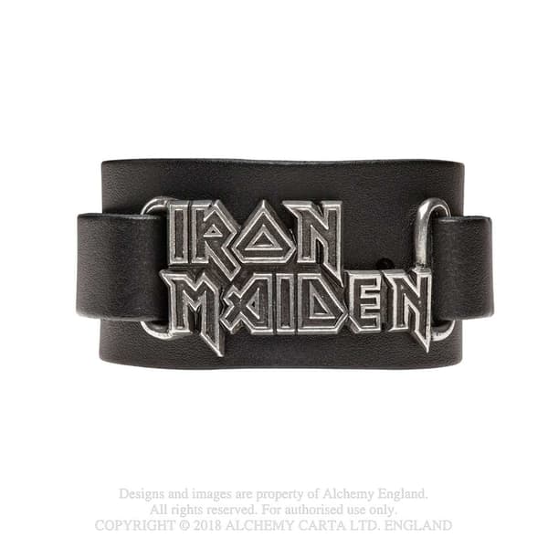 Iron Maiden Leather Wrist Strap: Logo