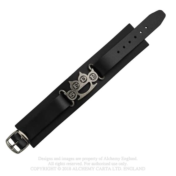 Five Finger Death Punch Leather Wrist Strap: Knuckle Duster