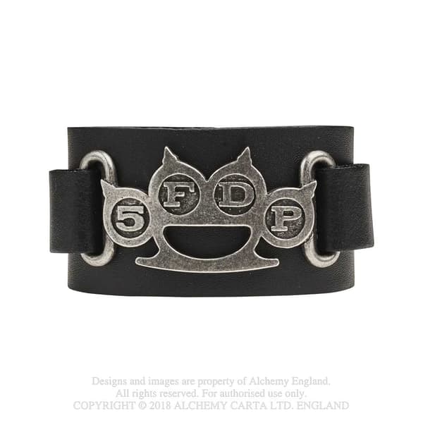 Five Finger Death Punch Leather Wrist Strap: Knuckle Duster