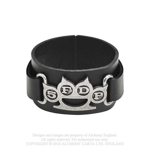 Five Finger Death Punch Leather Wrist Strap: Knuckle Duster