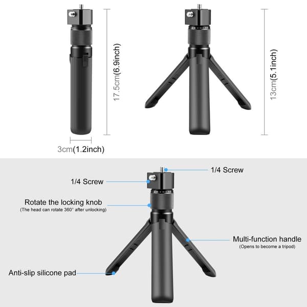Pyörivä tripod-kahva mallille Insta360 X3