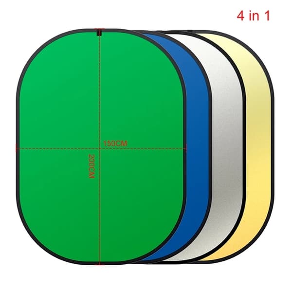 Grønt skærm kit, sammenklappeligt design, 4-i-1 chromakey klæde, 15-2m baggrund