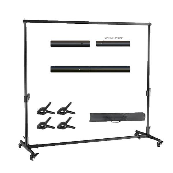 Foto- og videostudie baggrundstativ, justerbart teleskopisk, bæretaske, 26x3M, Fleksibel Uden Sandpose