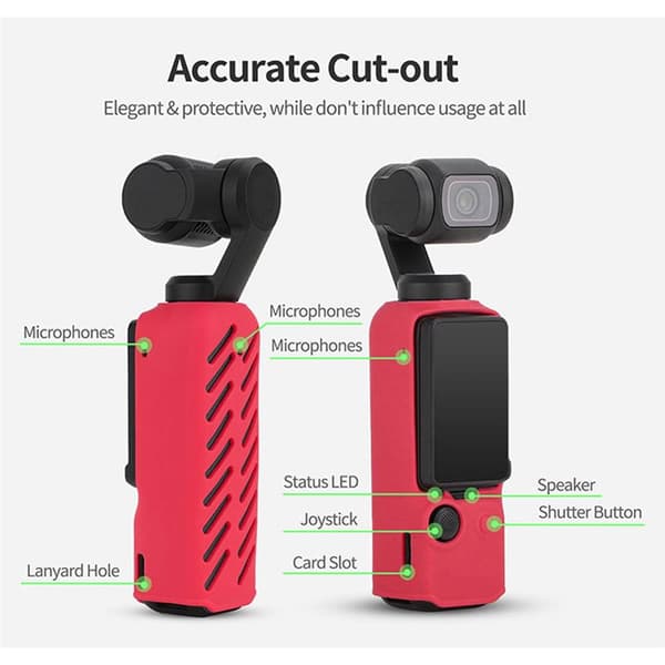 Sunnylife ilmastoitu silikonikuori DJI Osmo Pocket 3 - Punainen