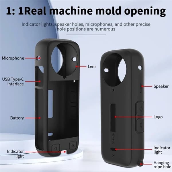 Cynova silikon deksel Insta360 X4 – Svart
