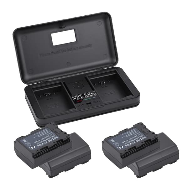 NP-FZ100 Batteripakke, Dobbelt-Slot LCD Oplader, 2280mAh Kapacitet,2 Batteri 1 Oplader