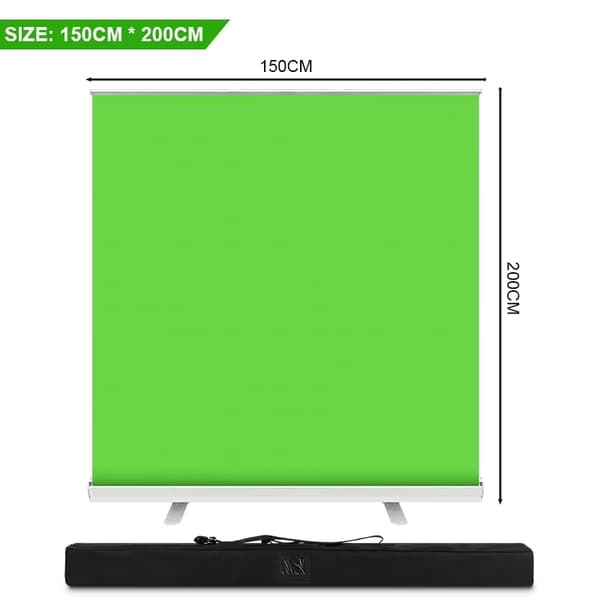 Chroma Key Grøn Skærm, Bærbar og Sammenklappelig, Krølfri Stof,150 cm 200 cm