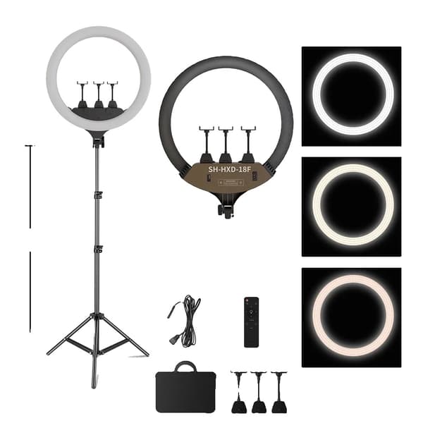 Ringlampa, Justerbar ljusstyrka, 6500K färgtemperatur,200 cm Stativkit