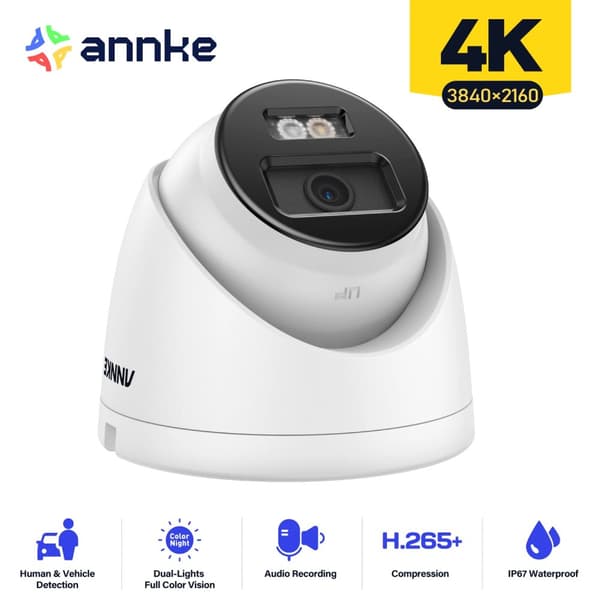 8MP Turvakamera, 4K Ultra HD, Reaaliaikainen Äänitallennus,8MP kamera-a
