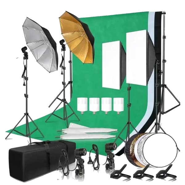 Fotostudio Kit, Mångsidigt Bakgrundsstöd, Justerbara Ljusstativ,Fotostudio Kit 36