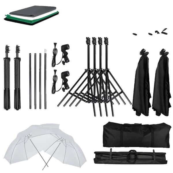 Fotobelysningssats, LED-softboxparaply, 4-färgad bakgrund,Kit 1