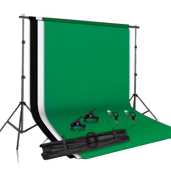 Fotobakgrundstativ, justerbar höjd, grönt skärmsupport,Kit 4, 2000X2000