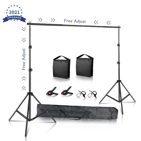 Fotografi Bakgrundsstödssystem, Justerbar Höjd 79 cm till 260 cm, Inkluderar Bärväska,Ny flexibel sandsäck, 2.6x3M