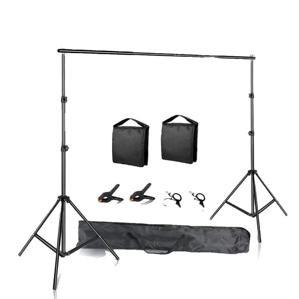 Fotografi Bakgrundsstödssystem, Justerbar Höjd 79 cm till 260 cm, Inkluderar Bärväska,Ny flexibel sandsäck, 2.6x3M
