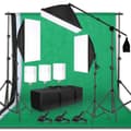 Miniatyrbild 2 av 2: Foto Studio Belysningskit, Bakgrundsstöd för Ram, 3 st Bakgrunder,Fotostudio Kit 35