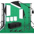 Miniatyrbild 1 av 2: Foto Studio Belysningskit, Bakgrundsstöd för Ram, 3 st Bakgrunder,Fotostudio Kit 35