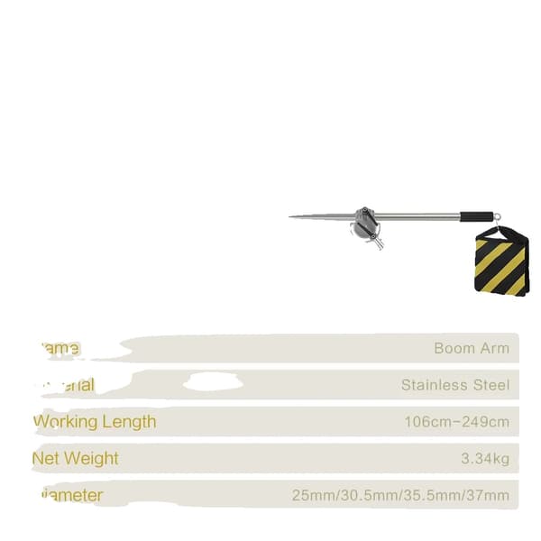 Fotografibelysning Stativ, Justerbar Höjd 280 cm, Hållbar Rostfritt Stål,249cm Tvärstång