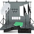 Miniatyrbild 2 av 2: Fotobelysningssats, komplett bakgrundsuppställning, högkvalitativa LED-lampor,fotokit 53