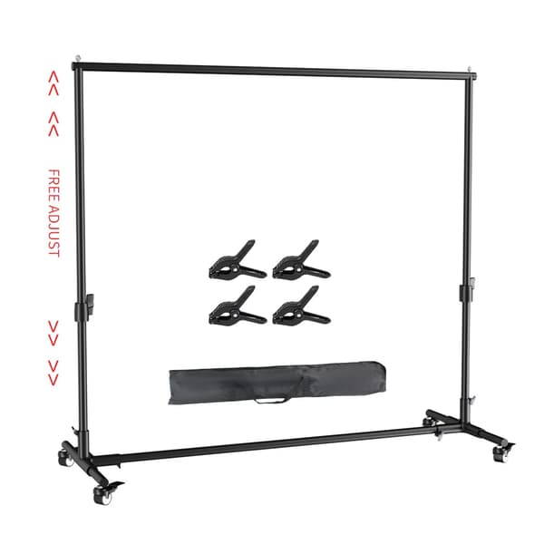 Fotobakgrund Stativ, Justerbar Höjd, Hög Stabilitet,Bara Bakgrundsställ, 200x300cm
