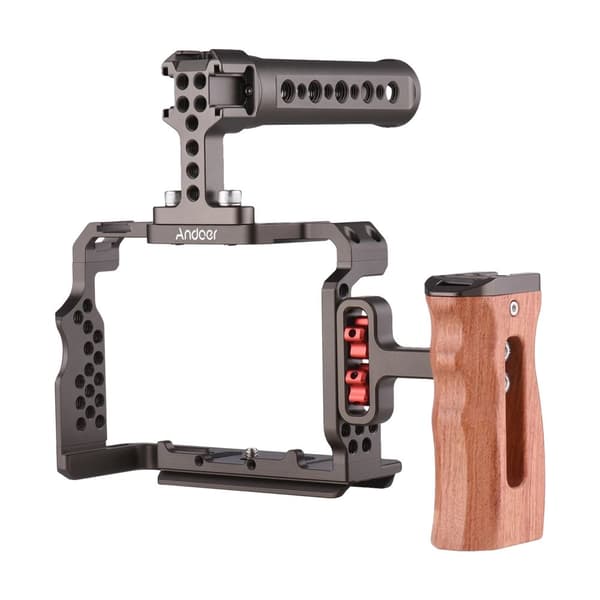Kamerahus för Sony A7-serien, hållbar aluminiumlegering, ergonomisk handtagsdesign,Pistol Silver-Typ 1