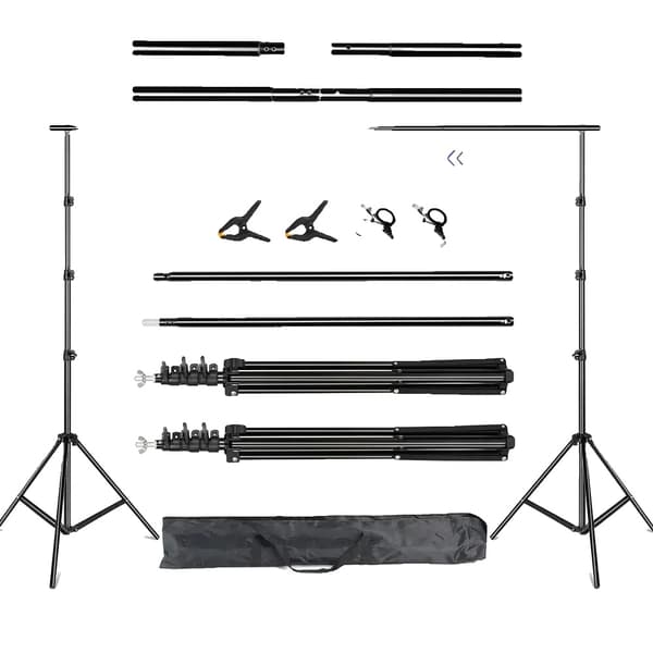 Fotografi Bakgrundsstödssystem, Justerbar Höjd, Inkluderar Bärväska,2.6x3M, Flexibel Ingen Sandväska