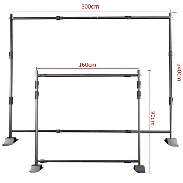 Fotografi Baggrundsstativ, Justerbare Dimensioner, Robust Konstruktion,2,4x3,0M