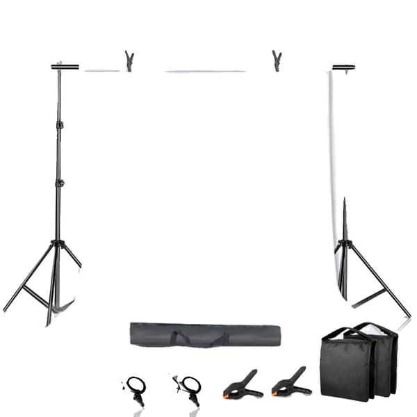 Fotografi Bakgrundsställ Kit, Justerbar Höjd, Inkluderar Bärväska,2000x2000, Med Vit