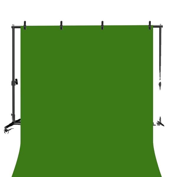 Fotografi Baggrundsstativ, Justerbar Højde og Bredde, Holdbar Metal Konstruktions,Med grøn baggrund, 200x200cm
