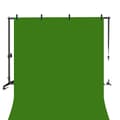 Miniatyrbillede 1 af 2: Fotografi Baggrundsstativ, Justerbar Højde og Bredde, Holdbar Metal Konstruktions,Med grøn baggrund, 200x200cm