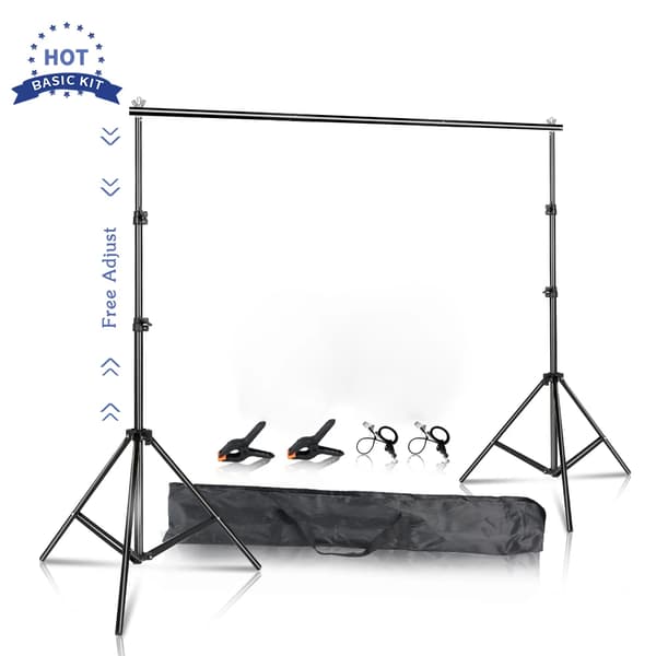 Backdrop Stativ, Justerbar Tværstang, Lys Tripod Stativ,2,6X3M, Ingen sandpose