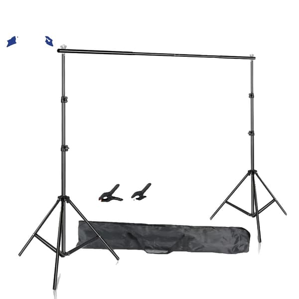 Backdrop-stativ, justerbar tvärstång, ljusstativ,2,6X3M, Ingen Sandsäck 2