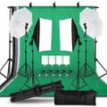 Miniatyrbild 2 av 2: Fotografibelysningskit, 2,6m x 3m bakgrundsstativ, 80cm 5 i 1 reflektor,Fotostudio Kit 53