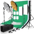 Miniatyrbild 2 av 2: Foto Studio Belysningskit, 4 LED-lampor, 2,6x3m Bakgrundsställ Justerbart,Fotostudio Kit 54