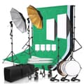 Miniatyrbild 2 av 2: Foto Studio Belysningskit, 4 LED-lampor, 2,6x3m Bakgrundsställ Justerbart,Fotostudio Kit 36