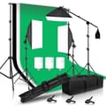 Miniatyrbild 2 av 2: Foto Studio Belysningskit, Bakgrundsstöd för Ram, 3 st Bakgrunder,Kit 35 För KR