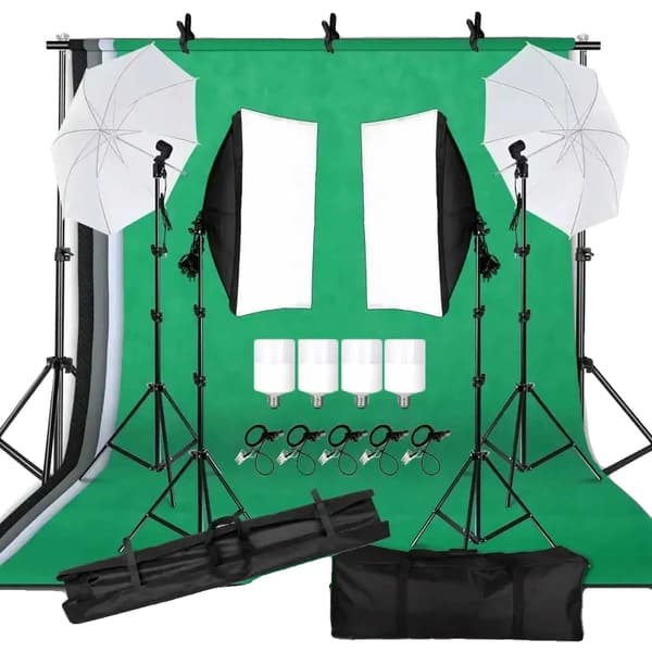 Foto Studio Belysningskit, Baggrund Ramme Støtte, 3 Stk. Baggrund,Foto Studio Sæt 53