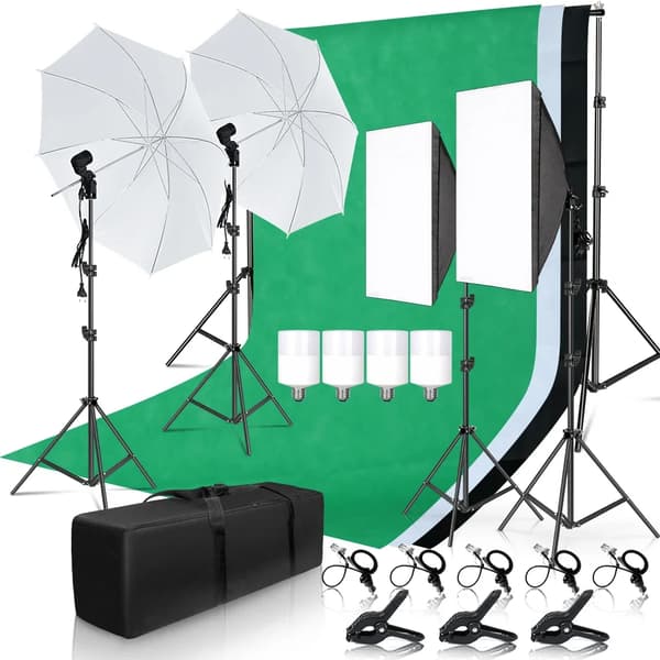 Foto Studio Belysningskit, Bakgrundsstöd för Ram, 3 st Bakgrunder,Kit 53 För KR