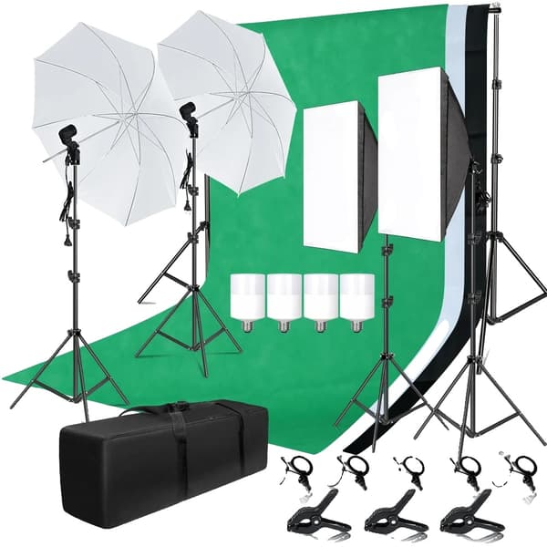 Foto Studio Belysningskit, Bakgrundsstöd för Ram, 3 st Bakgrunder,Kit 53 För KR