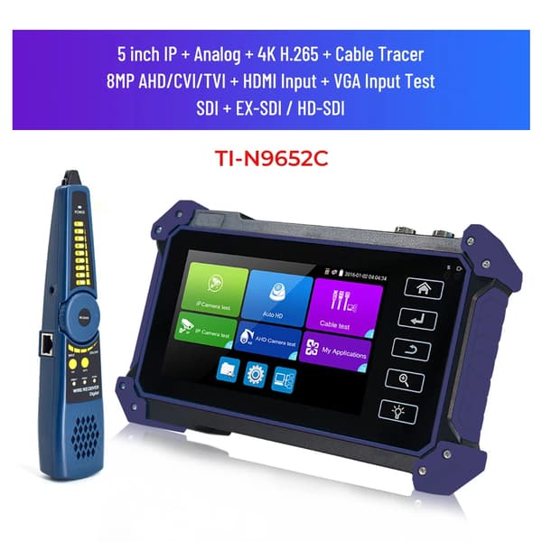 CCTV-testeri, 4K-resoluutio, 6-in-1-yhteensopivuus, TI-N9652C