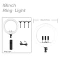 Miniatyrbild 2 av 2: Ringljus, 18 tum i diameter, justerbart stativ, Ingen stativ