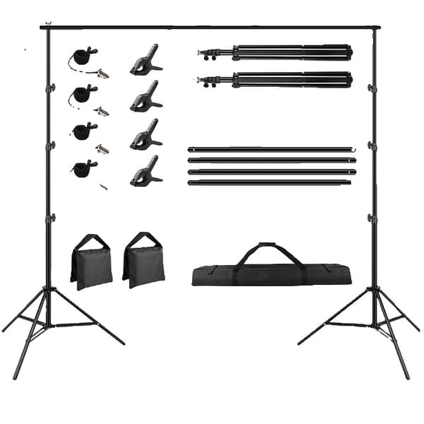 Fotograferingsbaggrundsstativ, 3M Bredt Baggrunds System, Grøn Skærm Baggrund Stativ, sort 200 B