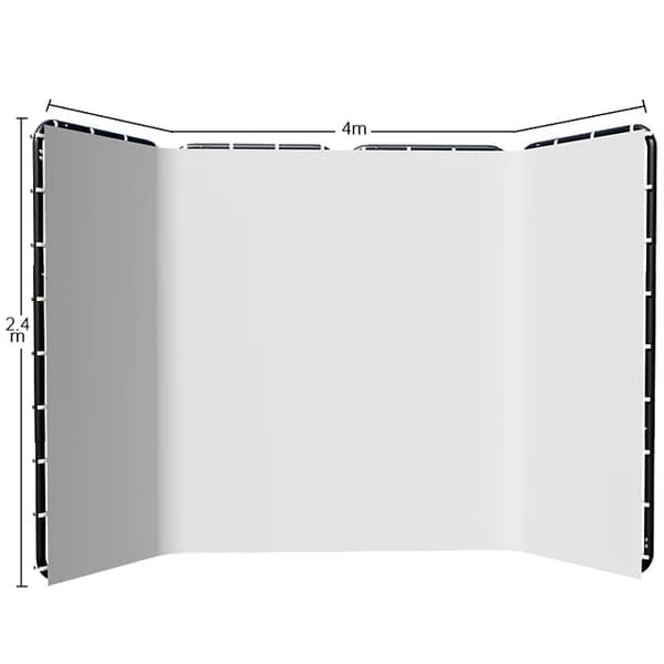 Fotograferingsbakgrundsställning, grönt skärmsvägg, utomhus omklädningsrum, 240x400cm Vit