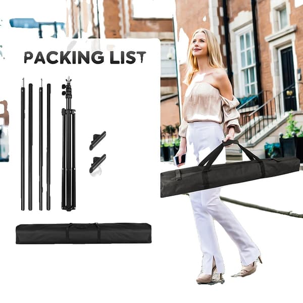 Lättvikts 1,5x2m Bakgrundskit, Hållbar Polyesterduk, Aluminiumställning,vit bakgrundskit