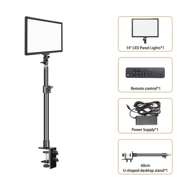 LED-videovalo, himmennettävä paneeli, kolme värimoodia, U-teline