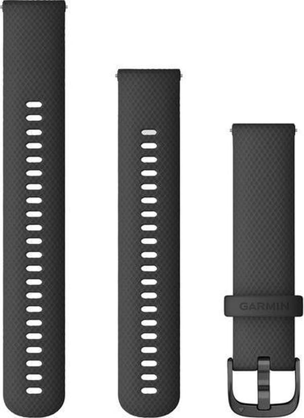 Garmin Quick Release Silikone Urrem - 20 mm Armbånd - Bærbar Rem - Sort