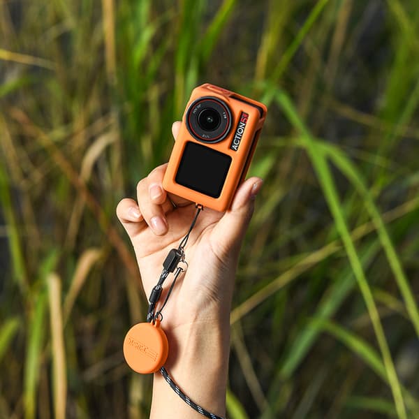 INF DJI Action 5 Pro silikonetui - stødsikker, støvtæt beskyttelse Orange