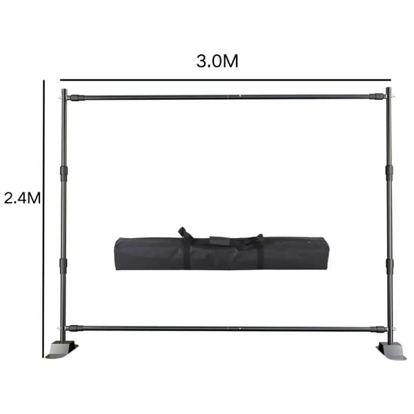 Backdrop Ställkit, Justerbara Mått, Tungt Viktstöd,2,4x3,0M